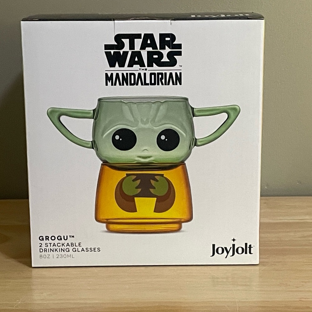 Disney Star Wars The Mandalorian Grogu Baby Yoda Stackable Glass Set Collector